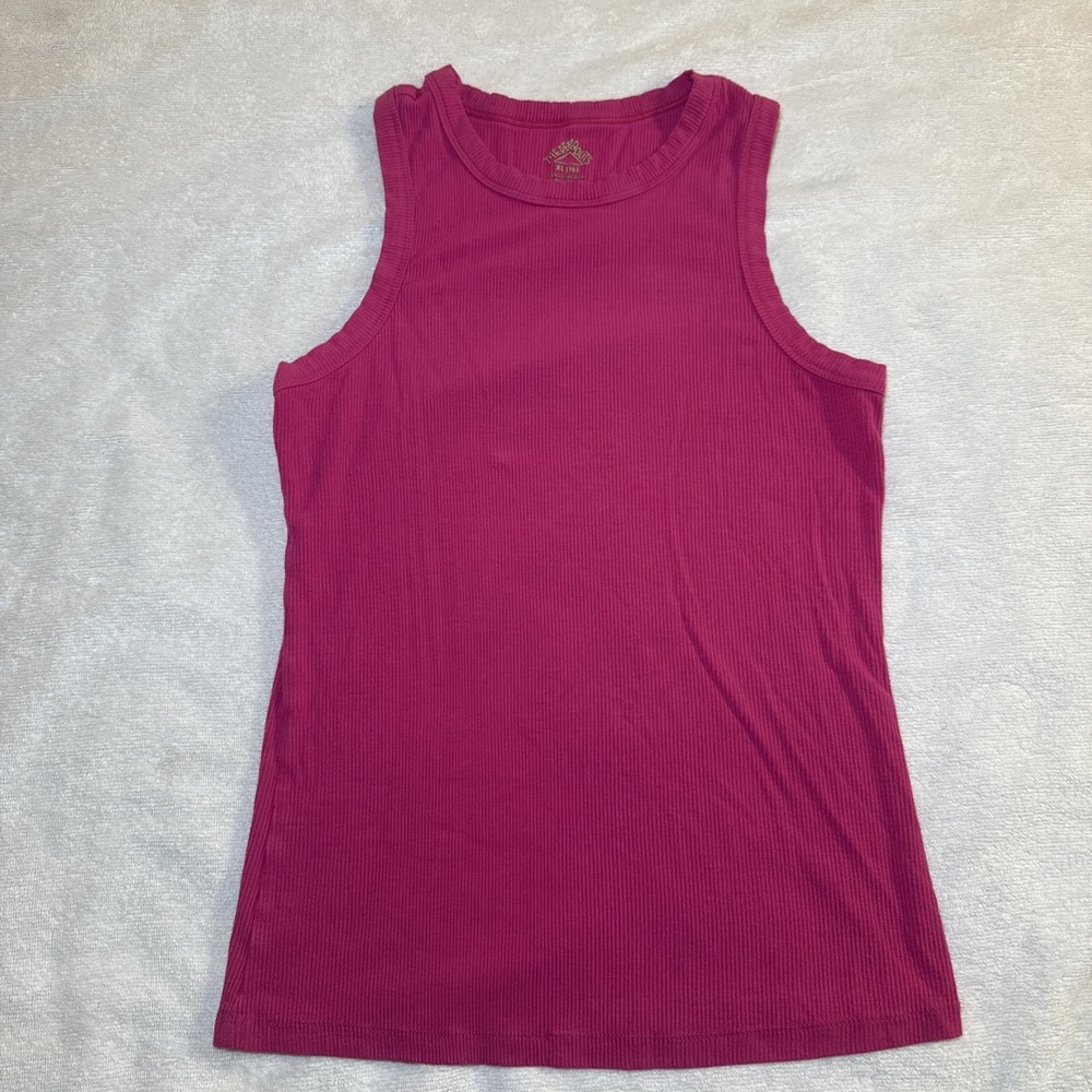 Thereabouts Girls Ribbed Tank Top XL 16 Hot Pink Sleeveless Stretch